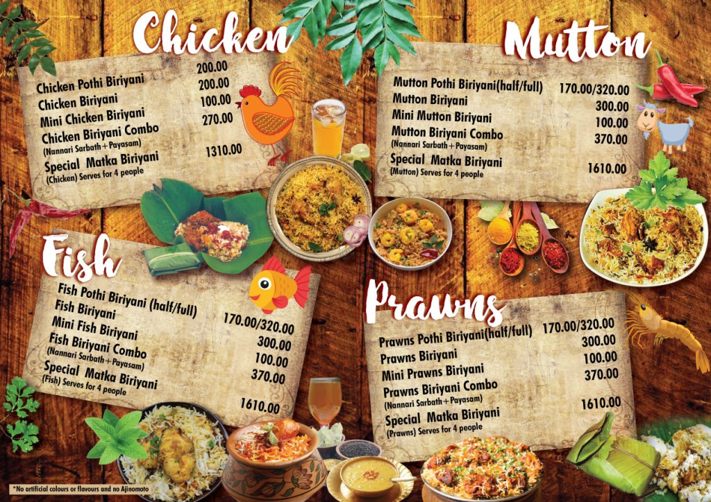 Kochadukkala Menu
