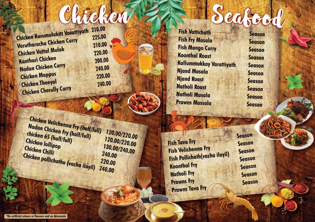 Kochadukkala Menu