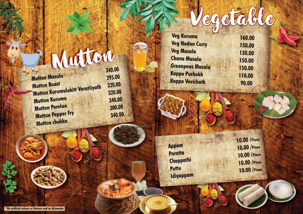 Kochadukkala Menu